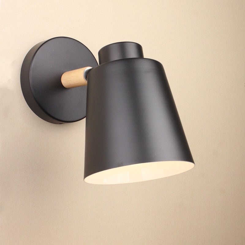 Simple Wooden Bedroom Bedside Wall Lamp