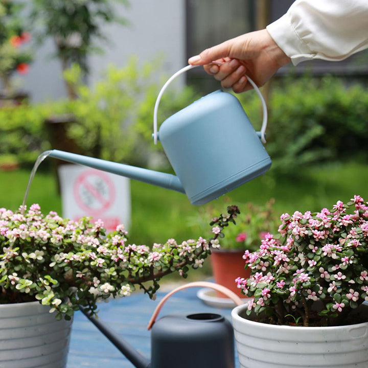 Pure Color Hand-held Plastic Long Spout Watering Can