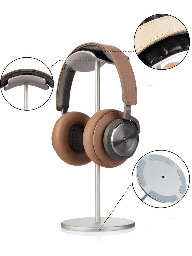 Headphone Bracket Head-Mounted Solid Wood Computer Earphone Hanger