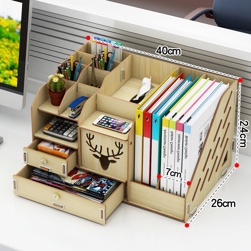 Boîte de rangement en bois multifonctionnelle pour produits cosmétiques ménagers