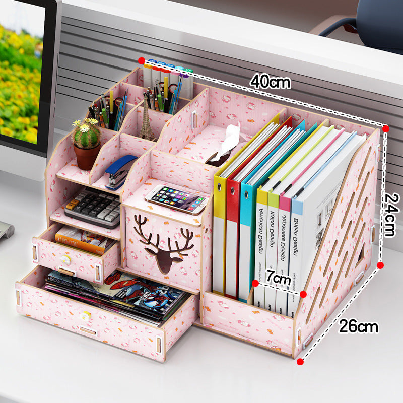 Wooden Storage Box Multifunctional Household Cosmetics Storage Rack