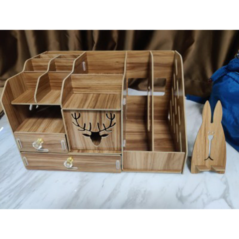 Wooden Storage Box Multifunctional Household Cosmetics Storage Rack