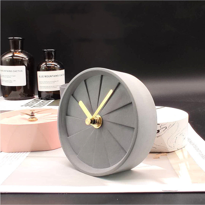 Xifeng Cement Clock Nordic Minimalist Creative Student Desktop Silent Clock Concrete Clock Factory Direct Sales