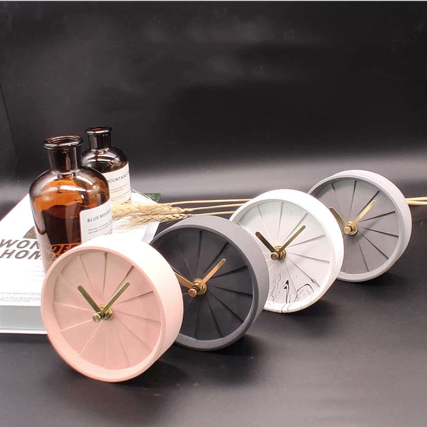 Xifeng Cement Clock Nordic Minimalist Creative Student Desktop Silent Clock Concrete Clock Factory Direct Sales