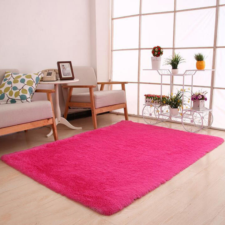 Tapis en laine teinté simple et épais pour le salon