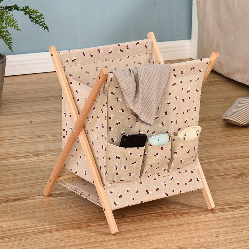 Cloth folding solid wood for dirty clothes baskets