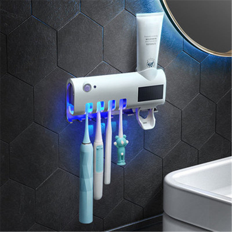 Bathroom Toothbrush Holder With Toothpaste Dispenser Electric Toothbrush Razor Storager USB Charge Multifunction Storage Rack