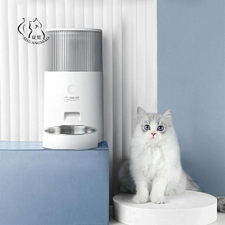 Fontaine à eau intelligente pour chat et animal de compagnie, distributeur automatique de nourriture pour chien, 2,5 L, fournitures d'alimentation intelligentes à distance pour chats, alimentation USB 2 en 1