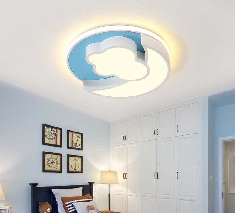 Lampe nordique pour enfants, lampe de plafond à LED pour protection des yeux, lampe de chambre simple en forme de nuage arc-en-ciel, lampe de chambre pour garçon et fille