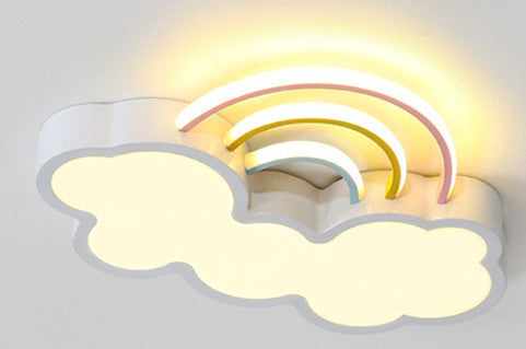 Lampe nordique pour enfants, lampe de plafond à LED pour protection des yeux, lampe de chambre simple en forme de nuage arc-en-ciel, lampe de chambre pour garçon et fille