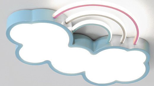 Lampe nordique pour enfants, lampe de plafond à LED pour protection des yeux, lampe de chambre simple en forme de nuage arc-en-ciel, lampe de chambre pour garçon et fille