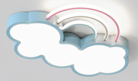 Lampe nordique pour enfants, lampe de plafond à LED pour protection des yeux, lampe de chambre simple en forme de nuage arc-en-ciel, lampe de chambre pour garçon et fille