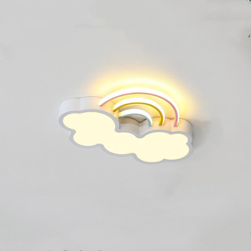 Lampe nordique pour enfants, lampe de plafond à LED pour protection des yeux, lampe de chambre simple en forme de nuage arc-en-ciel, lampe de chambre pour garçon et fille