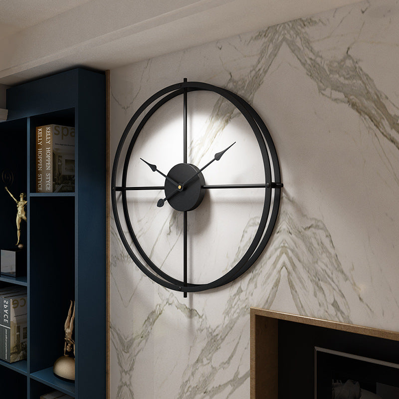 Creative And Simple Wrought Iron Wall Clock, Living Room Metal Clock, Study Room Decoration Clock