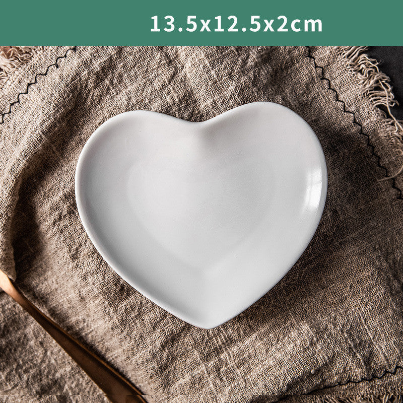 Heart-Shaped Plate Nordic Breakfast Tableware Western Plate Web Celebrity