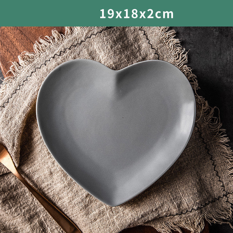 Heart-Shaped Plate Nordic Breakfast Tableware Western Plate Web Celebrity