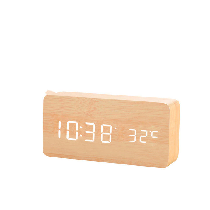 Alarm Clock LED Wooden Watch Table Digital Despertador Electronic Desktop Clocks