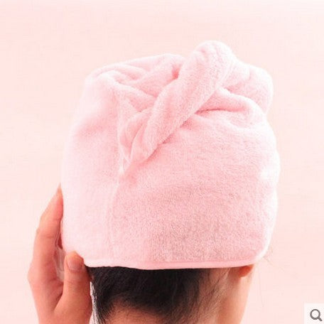 Pure Cotton Shower Cap Ladies Dry Hair Towel Soft Thick Absorbent Buckle Dry Hair Cap