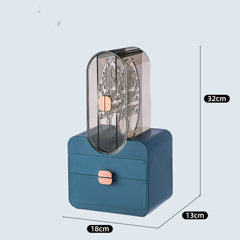 Schmuckaufbewahrungsbox mit Schublade, große Kapazität, Ohrringe, Halsketten, Armbänder, Armreifen, Schreibtisch-Organizer, tragbare Desktop-Schmuckschatulle