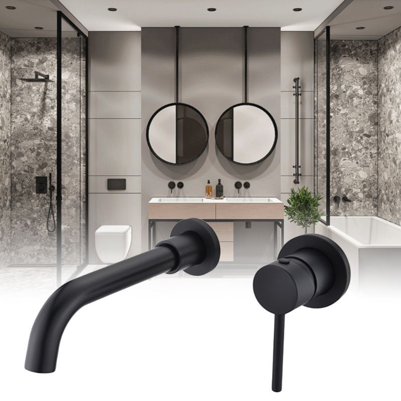 Concealed Basin Faucet Black Frosted Recessed Faucet