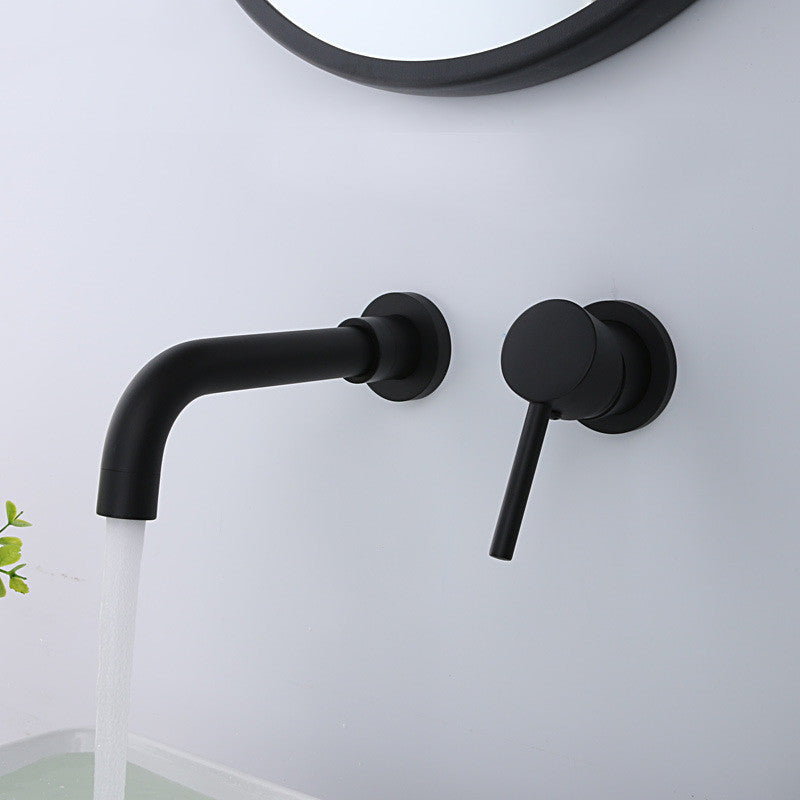 Concealed Basin Faucet Black Frosted Recessed Faucet