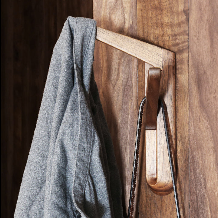 walnut wall clothes hanger modern coat rack  wall hanger  coat hook  coat rack with storage