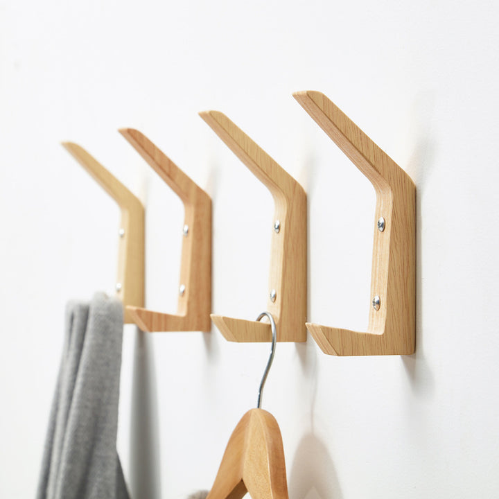 Simple Wood Hanging Hooks Wall Mounted Coat Clothes