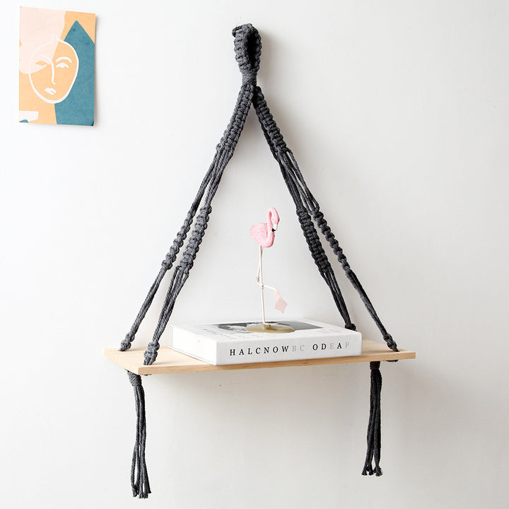 New Nordic Color Cotton Rope Hand Woven Tapestry Rack Wall Storage Rack Room Decoration