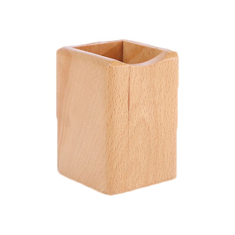 Multifunctional Solid Wood Pen Holder Creative Bamboo Wood Pen Holder