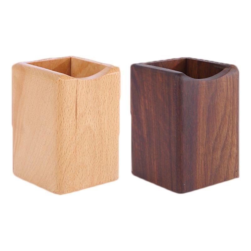 Multifunctional Solid Wood Pen Holder Creative Bamboo Wood Pen Holder