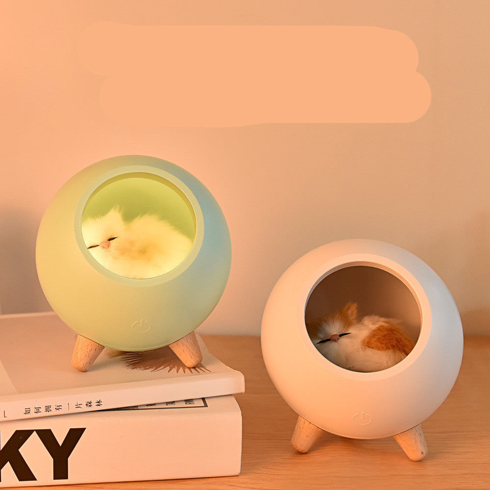 Cute Cat Night Light Creative Small Pet House Atmosphere Light USB Charging