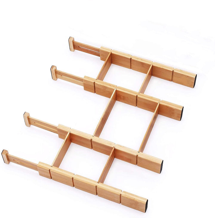 Convenient Retractable Bamboo Drawer Divider