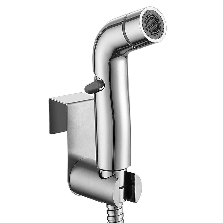 Stainless Steel Toilet Companion, Button Water Stop, Dual Function, Spray Gun Set