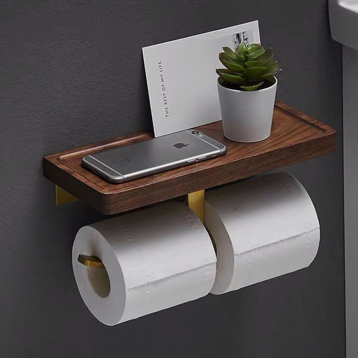 Porte-papier hygiénique en bois massif Porte-serviettes en papier hygiénique