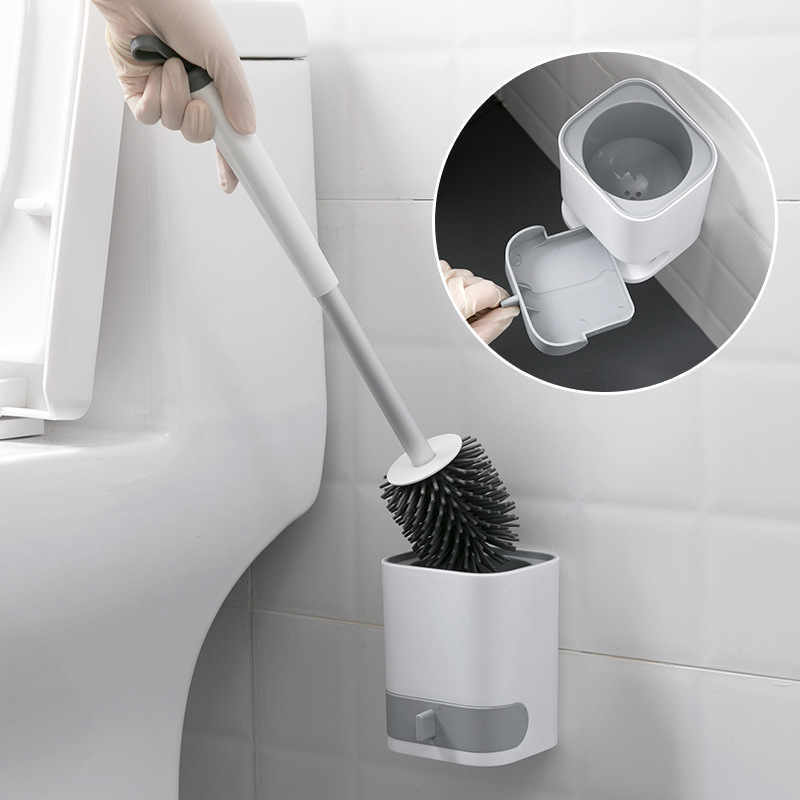 Toilet Brush Set Wall Mounted Toilet No Dead Angle Cleaning Brush