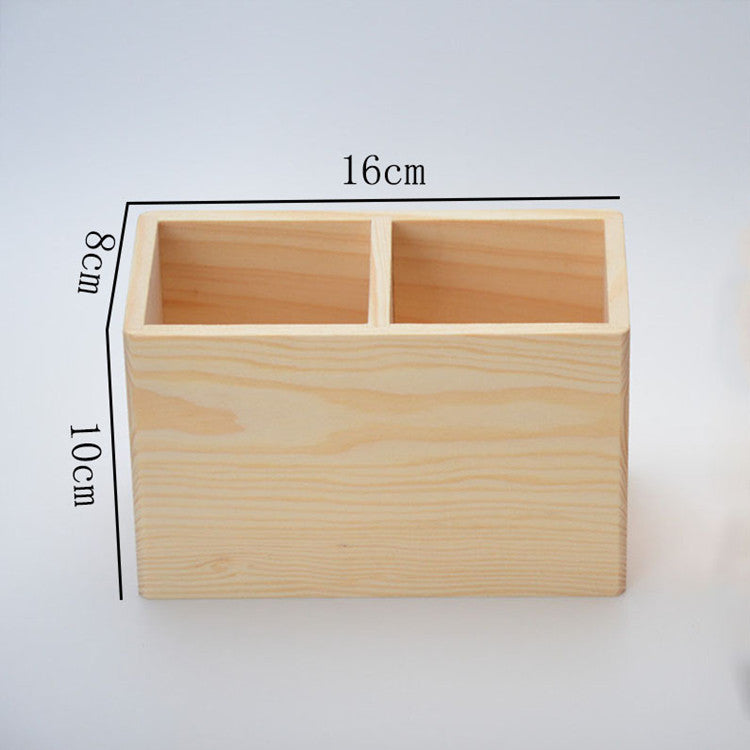 Porte-stylo en bois pour fournitures de bureau, boîte de rangement pour pinceaux cosmétiques