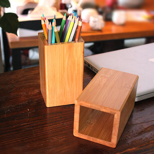 Dining Pen Holder Decoration Bamboo Chopsticks Office Hotel Service Creative Fashion Chopstick Cage Carved Stationery Wood