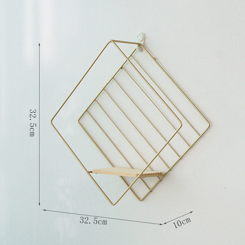 Étagère murale en fer forgé sans perforation, support de rangement pour salon, chambre à coucher, décoration murale pour la maison