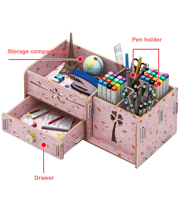 Creative Pen Box Fashion Desktop Ornaments Learning Blogger Nordic Penholder Office Pen Barrel Cute Female Desk Organizer