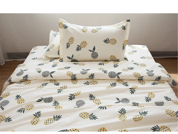 Cotton twill bed sheet, quilt cover and pillow case