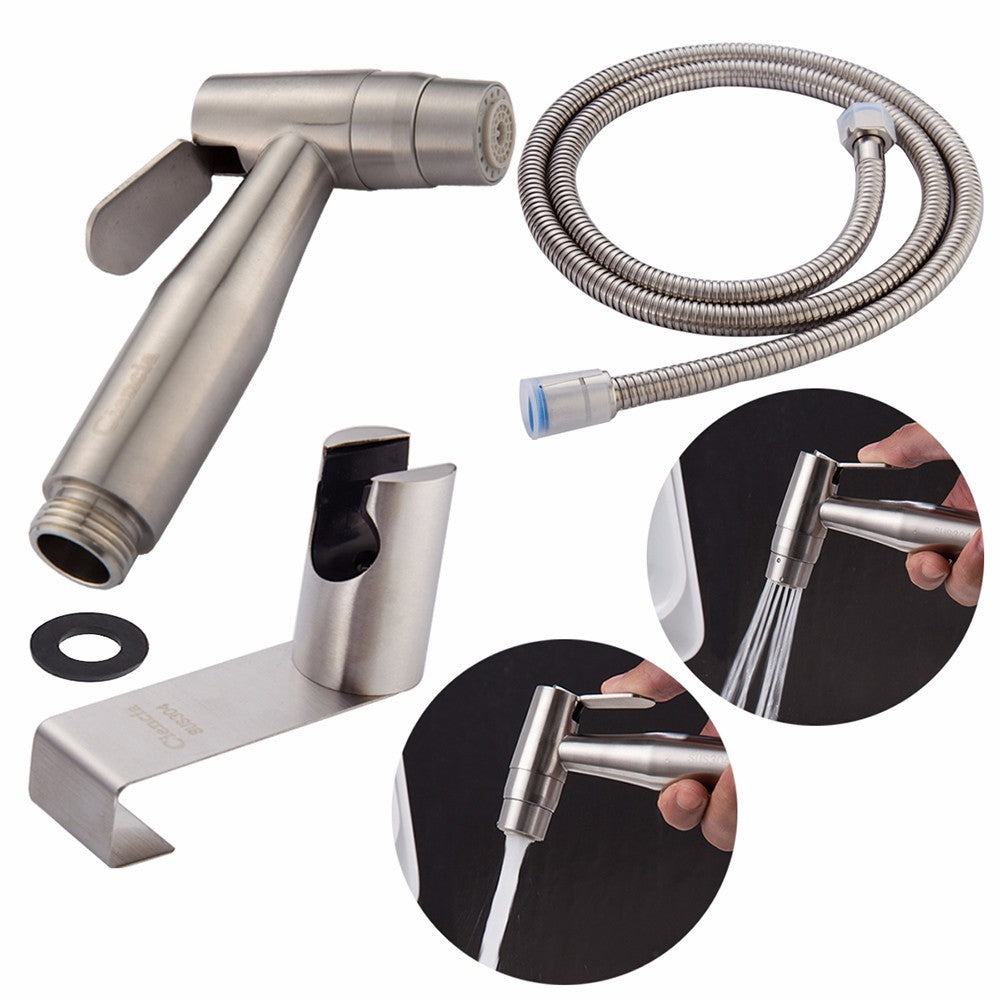 Freies verschiffen SUS304 Edelstahl Nickel Bad Handheld Bidet Shattaf Sprayer Verwandelt Toilette In Spray BidetVerdampfer