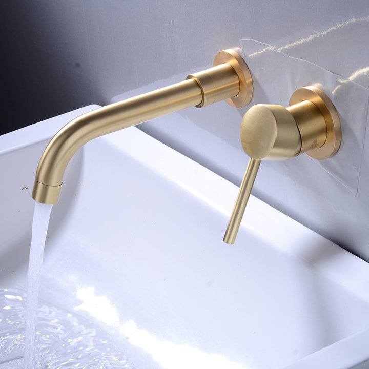 All copper buried wall concealed hot and cold basin faucet