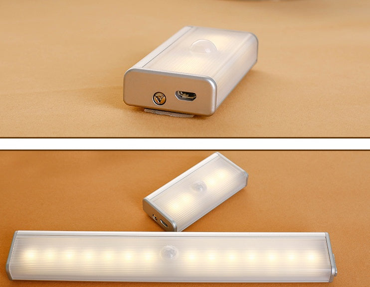 Lumière de capteur de corps à LED pour la maison, chargement sans fil, veilleuse à induction, lumière de garde-robe