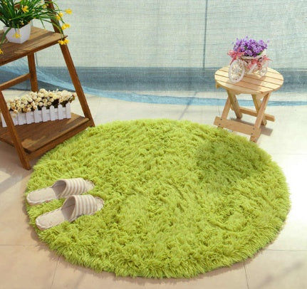 Tapis rond moelleux pour décoration de salon, tapis en fausse fourrure, tapis en peluche long pour chambre d'enfant, tapis à poils longs, tapis moderne