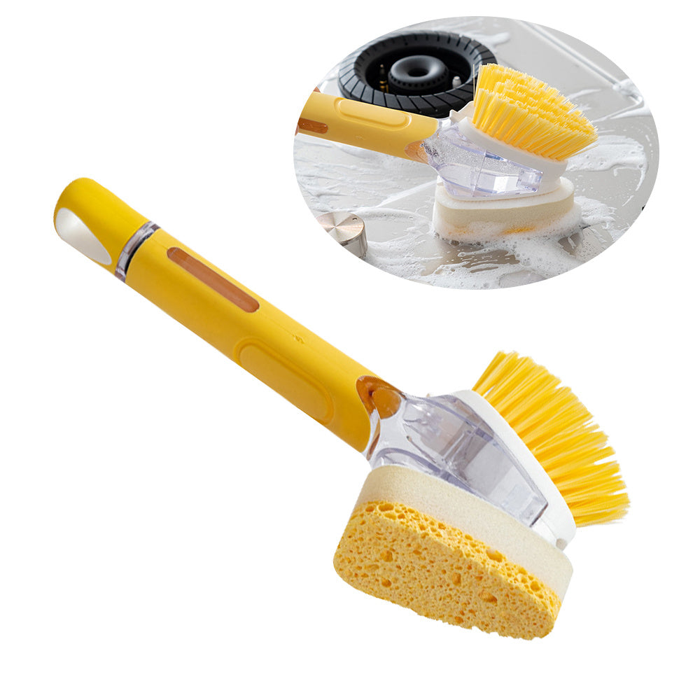 Kitchen Multi Functional Press Pot Brush Long Handle Cleaning Brush Slot Cleaner Brush Clean Window Slot Clean Tool