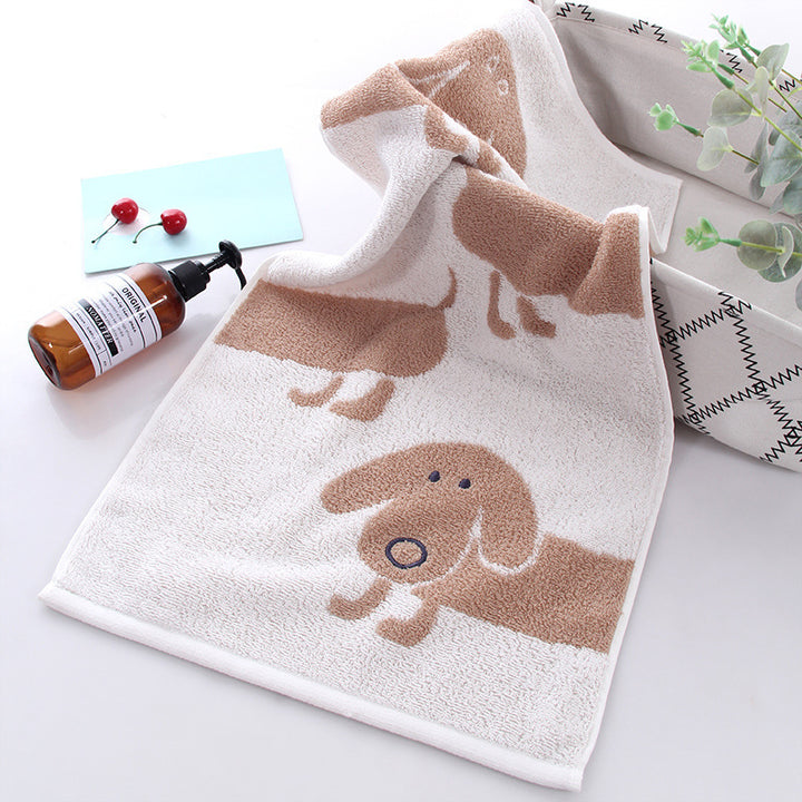 Cartoon Dog Embroidered Towel Wash Face Towel