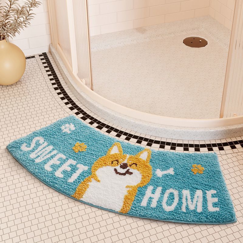 Absorbent Floor Mat Fan-shaped Carpet Shower Room Door Mat Bathroom Non-slip