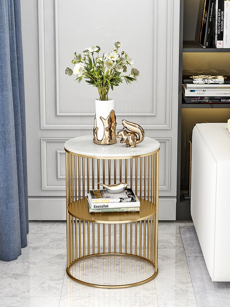 Petite table basse en fer forgé pour salon, mini étagère de rangement