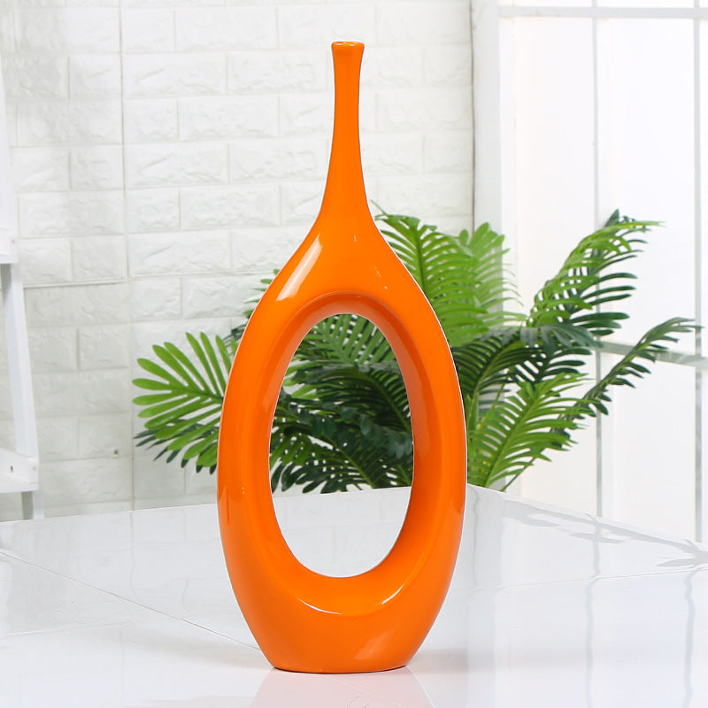 Hollow decoration ceramic vase home vase decoration