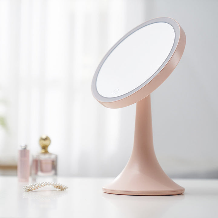 Round LED makeup mirror